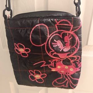 Minnie Mouse Quilted Sequin Blue Crossbody Bag